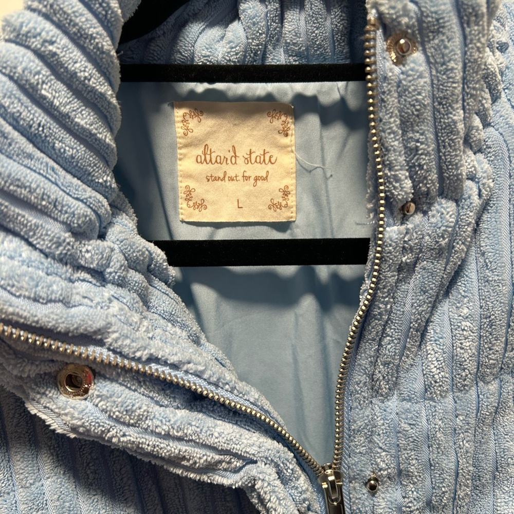 Altar'd State Light Blue Ribbed Jacket - Picture 2 of 4